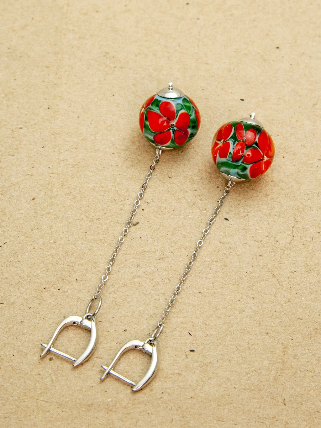 Серьги из муранского стекла. Ручной работы.